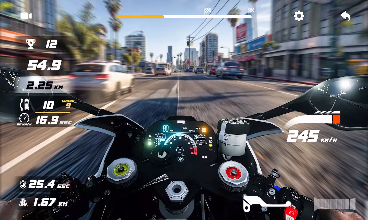 Gameplay Traffic Bike 3D City Tour HartBrown
