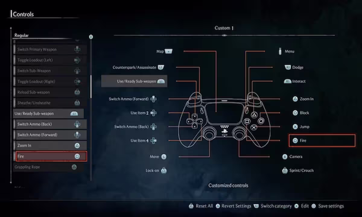 Tenchu Shadow Assassins Controls